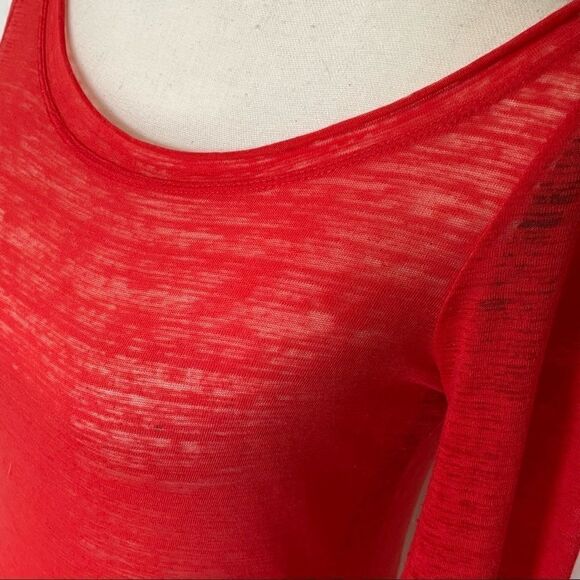 Pure & Good Anthropologie Sheer Burnout Lightweight Long Sleeve Layering Tee, S - Picture 5 of 12